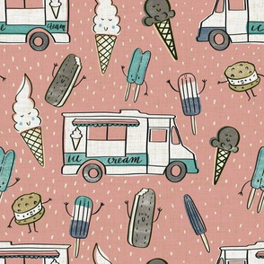 Vintage ice cream trucks - pink
