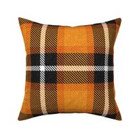 Orange Halloween twill Plaid - large scale