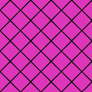 Fuchsia and Black Diamond Windowpane 