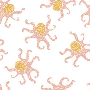 little creatures_nautical octopus pink _ orange on white