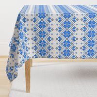 Wellspring - Star Alatyr - Ethno Ukrainian Traditional Pattern - Slavic Symbol - Large Blue