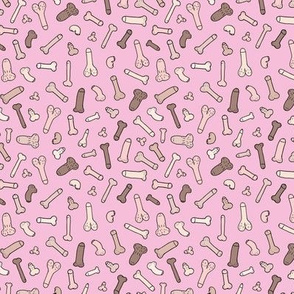 Funny adult penis print dicks body theme pink SMALL