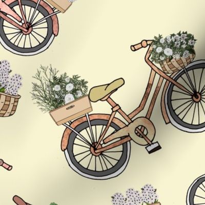 Bicycles With Flower Baskets 