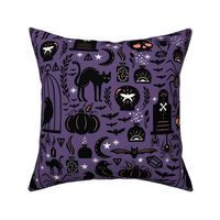 Large Spooky Witchcraft Halloween Purple