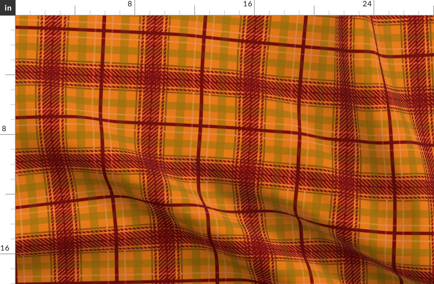 FALL PLAID RUST RED and GOLD