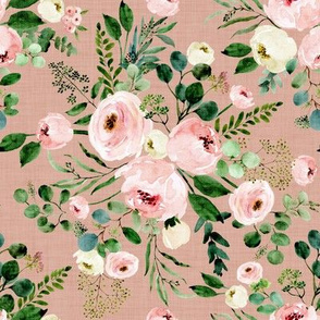 Eucalyptus Florals // Dusty Pink Linen