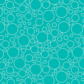 Circles White on Teal