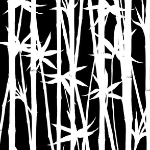 black and white bamboo pattern