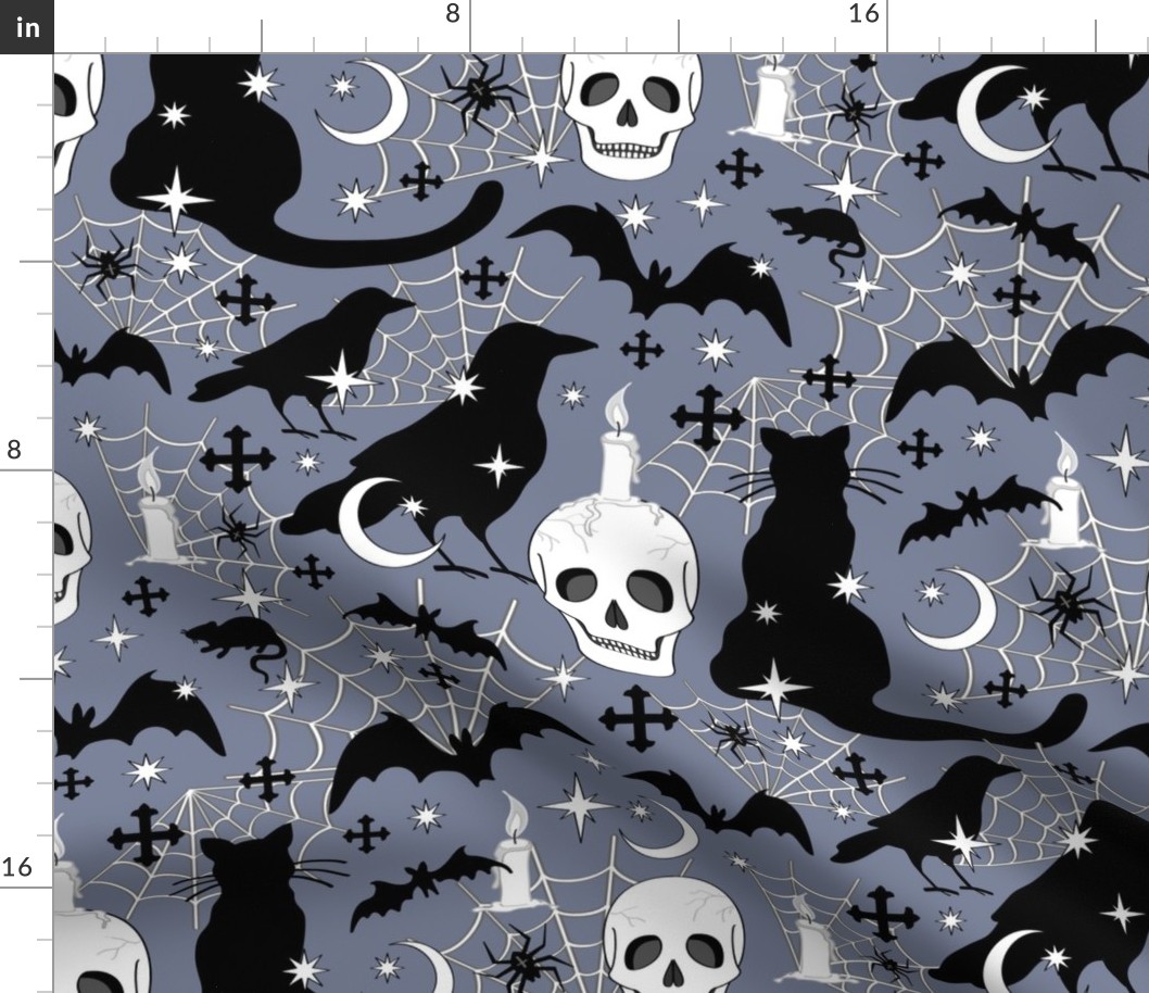 memento mori halloween Fabric | Spoonflower