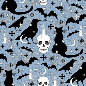 memento mori halloween - blue 