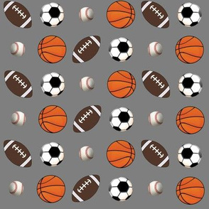8" All Ball Sports_Basketball Football Soccer Baseball_Gray