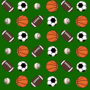 8" All Ball Sports Green--Football Soccer Baseball Basketball on Green