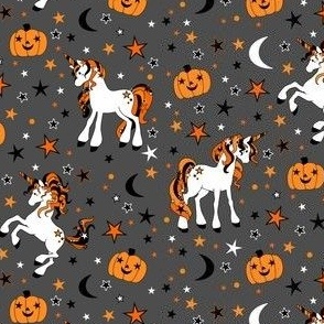 Halloween Unicorns in dark gray