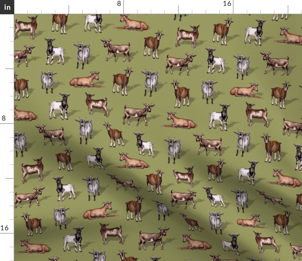 Goats on Green - Goat Herd Pattern