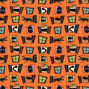 Haunted House Creepy Windows Critters - Orange - Large 525