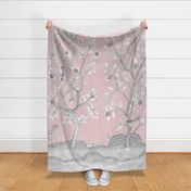 FABRIC  Griege both trees on BLUSH 