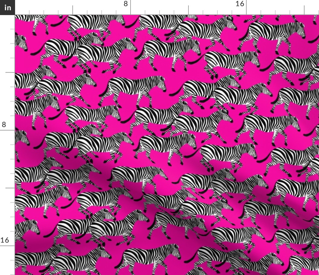 (med scale) zebras on fuchsia - LAD20