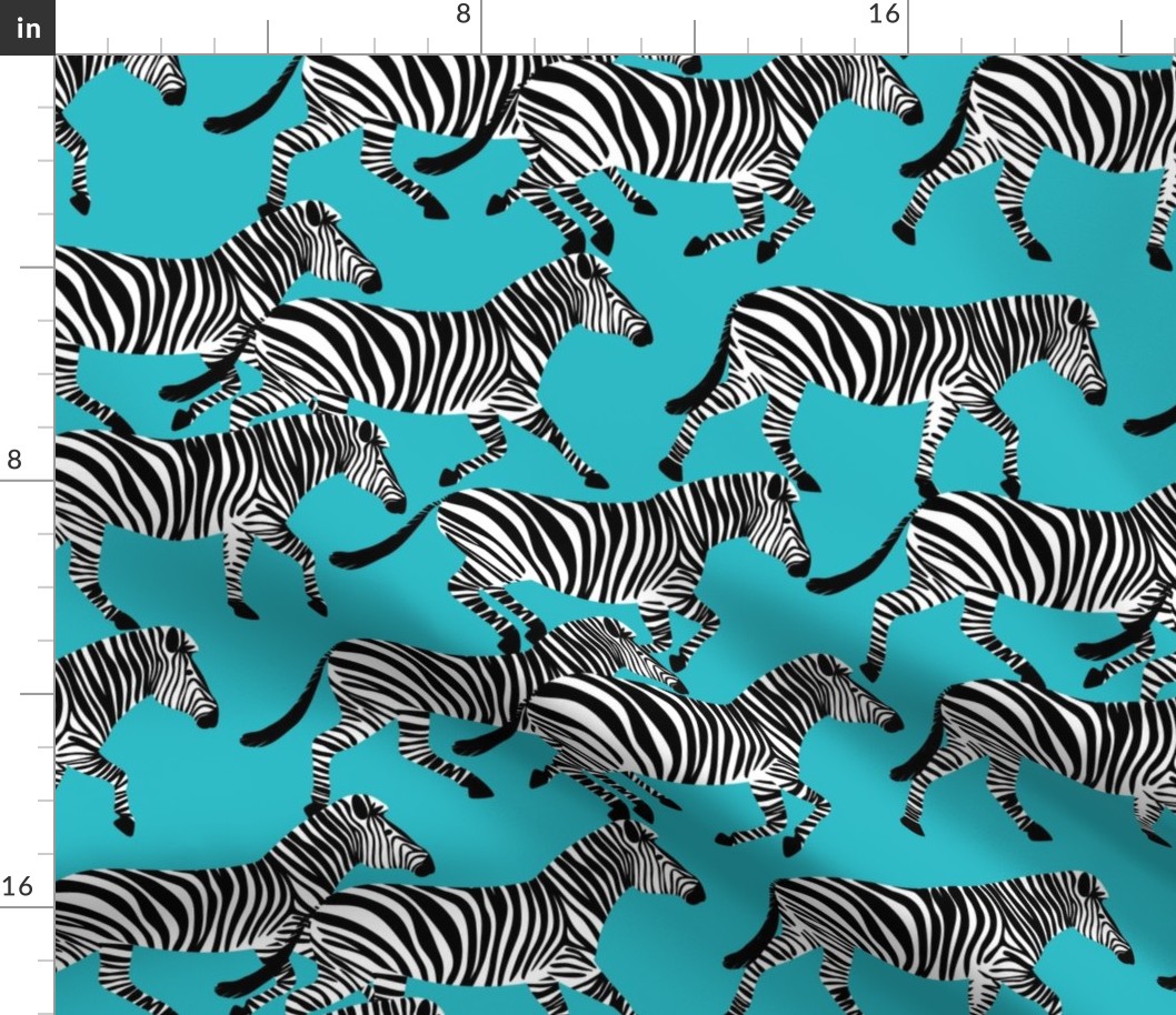 zebras on teal - LAD20