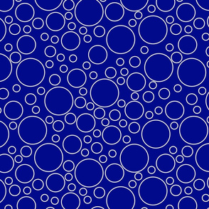 Circles White on Navy Blue