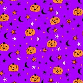 Stars and Jack O lanterns in purple