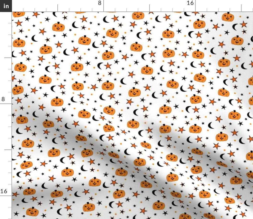 Stars and Jack O Lanterns in white