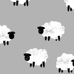 (jumbo scale) sheep - lamb spring - grey - LAD20