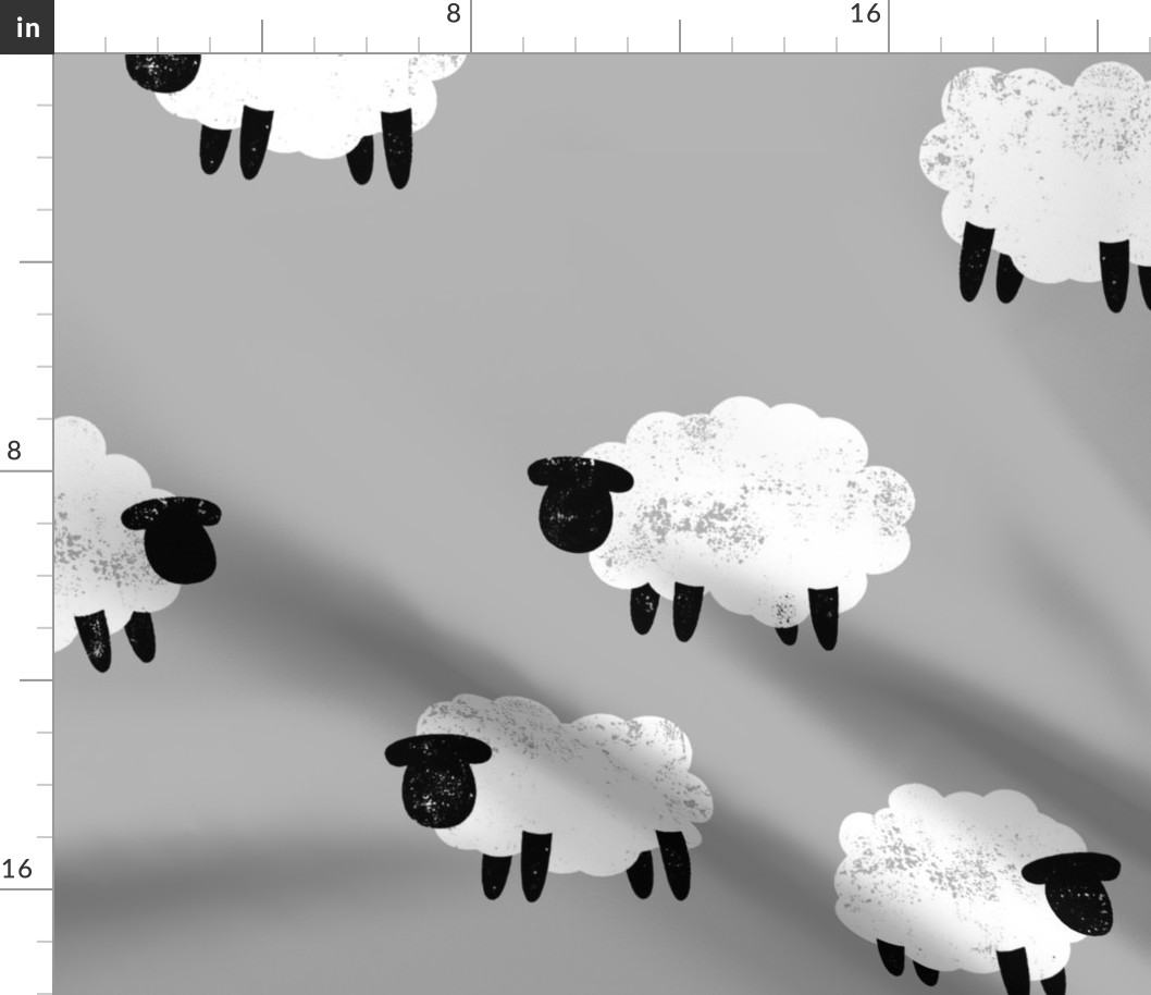 (jumbo scale) sheep - lamb spring - grey - LAD20