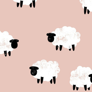 (jumbo scale) sheep - lamb spring - blush - LAD20