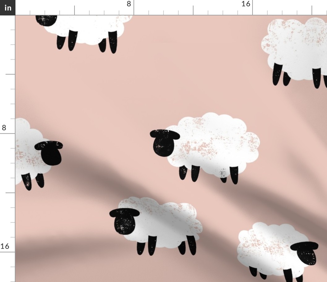 (jumbo scale) sheep - lamb spring - blush - LAD20