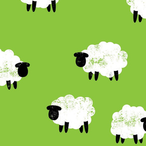 (jumbo scale) sheep - lamb spring - green - LAD20