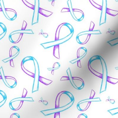 Ribbon Sketches Blue And Purple-W