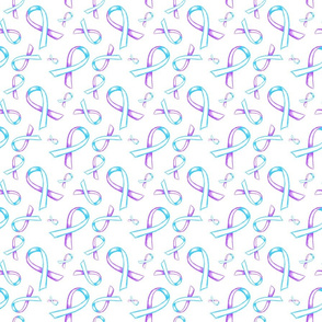 Ribbon Sketches Blue And Purple-W