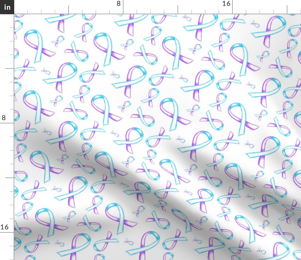 Ribbon Sketches Blue And Purple-W