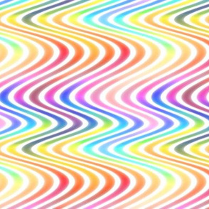 Vivid Rainbow Ripple on White