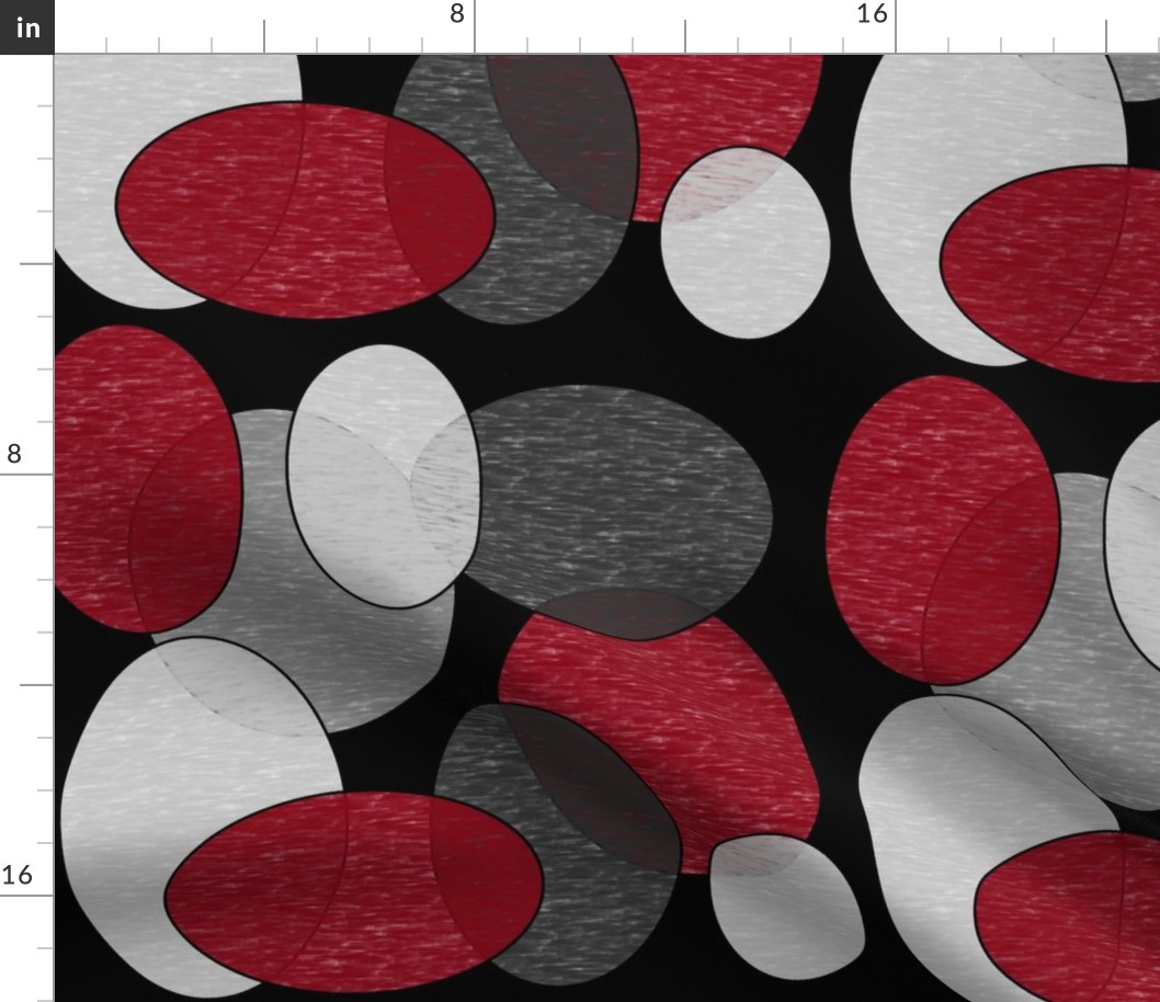 1025-M Red & Grey Circles