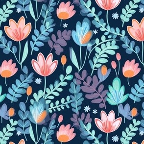 Floral with leaves 