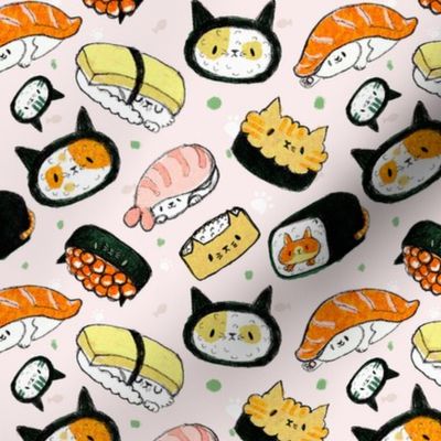 kawaii kitty sushi - small scale