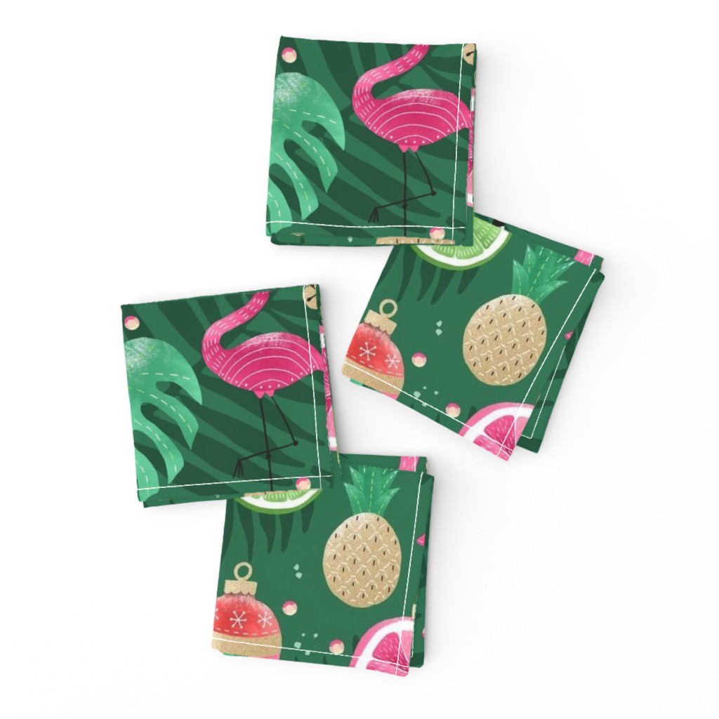 Tropical Flamingo Christmas Ornaments