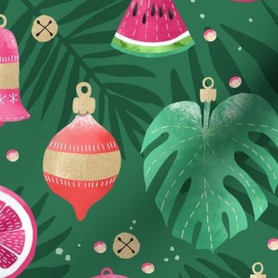 Tropical Flamingo Christmas Ornaments