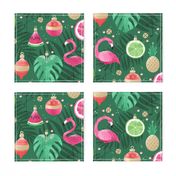 Tropical Flamingo Christmas Ornaments