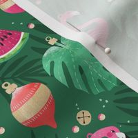 Tropical Flamingo Christmas Ornaments / Small Scale