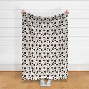8" Polka Dots and Swirls Pattern in Tan and Mocha Brown