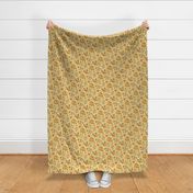 Contemporary Tossed Sunflower and Pumpkin Chintz - yellow - tiny