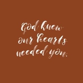 6" square: spice // god knew our hearts needed you