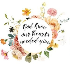 6" square: god knew our hearts needed you // kiss me kate bouq
