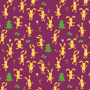 Seamless pattern with rabbit.