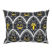 Window Pumpkins - Halloween, pumpkins, gothic, skulls, bats, ghosts, jack o lantern, jack o’ lantern, Art Deco, victorian gothic 