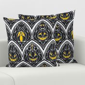 Window Pumpkins - Halloween, pumpkins, gothic, skulls, bats, ghosts, jack o lantern, jack o’ lantern, Art Deco, victorian gothic 