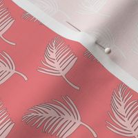 Palm Leaves in coral and pink