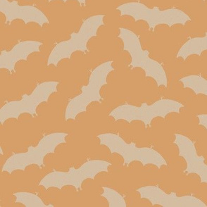 Halloween Bats in Bone on Orange - Large